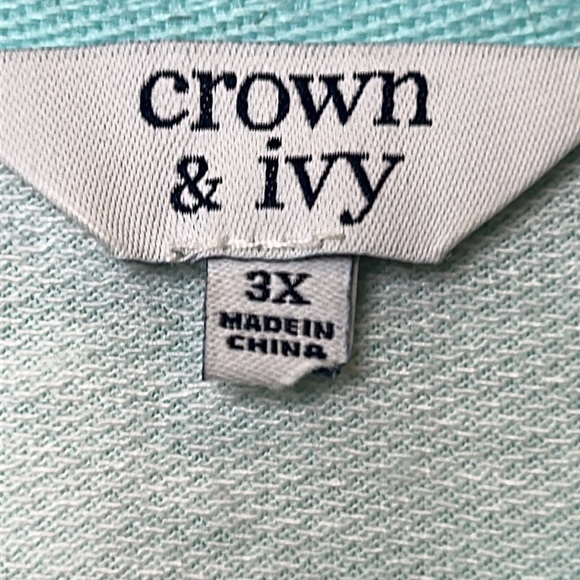 Crown & Ivy Womens tie-dye stretch tunic length top blouse oversized 3X PLUS - Picture 6 of 9